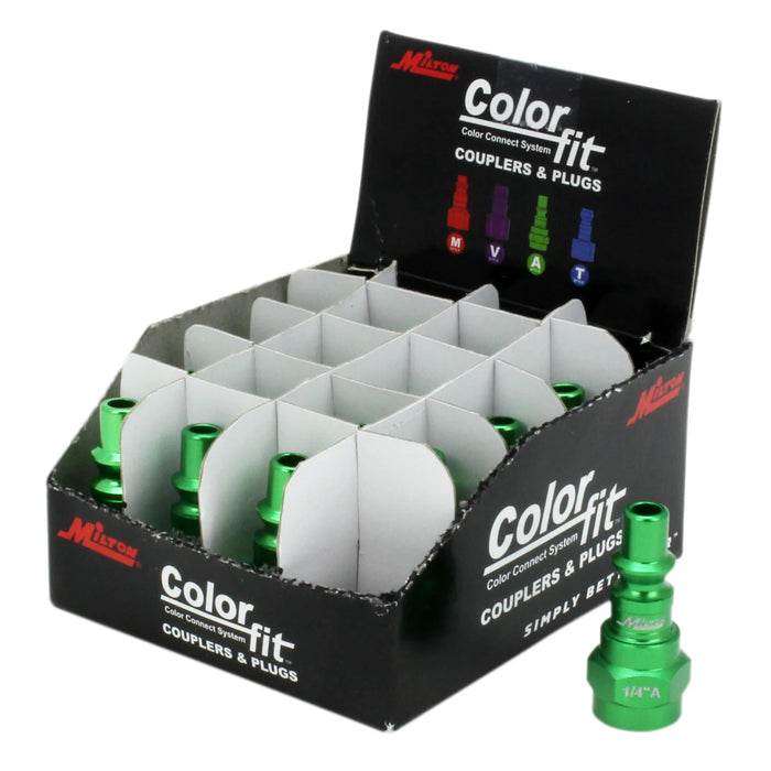 Milton 778AC-20 COLORFIT® Plugs (A-Style, Green) - 1/4" NPT (Box of 20)