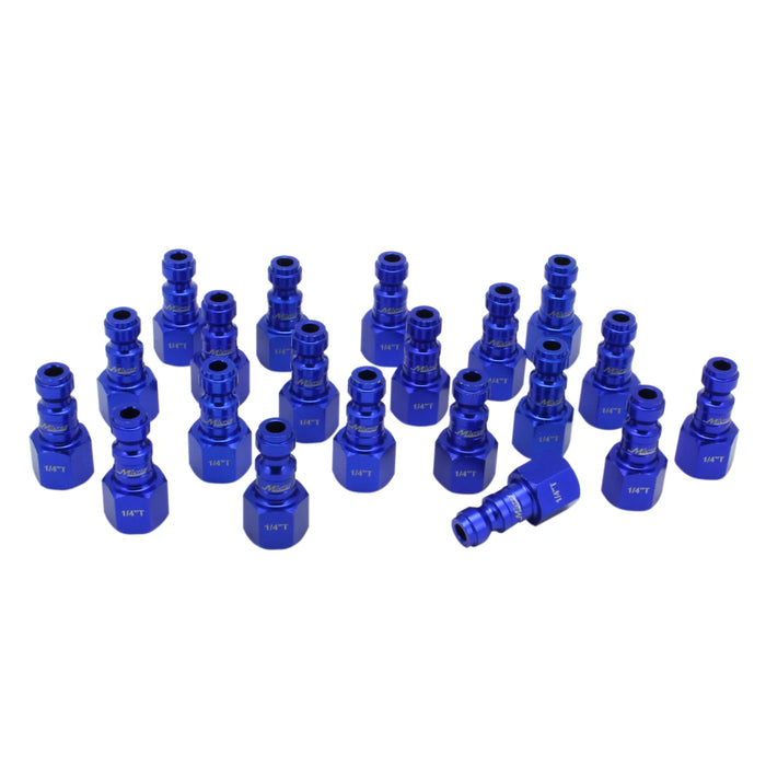 Milton 784TC-20 COLORFIT® Plugs (T-Style, Blue) - 1/4" NPT Female (Box of 20)