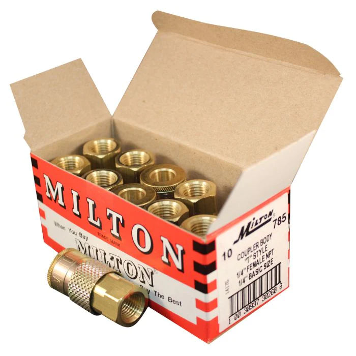 Milton 785 (785) 1/4" FNPT Female T-Style Air Compressor Quick Connect Fitting Coupler (Box of 10)