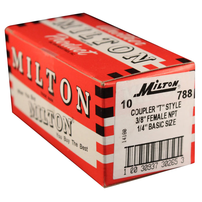 Milton 788 3/8" FNPT T-Style Coupler (Box of 10)