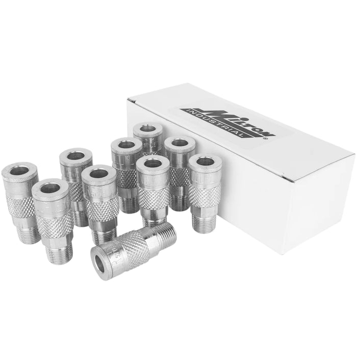 Zeeline 789ST - Milton® 3/8" Steel (T-Style) Quick-Connect Male Steel Coupler (Box Of 10)