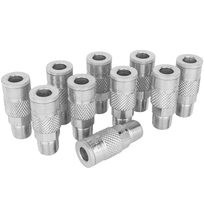 Zeeline 789ST - Milton® 3/8" Steel (T-Style) Quick-Connect Male Steel Coupler (Box Of 10)