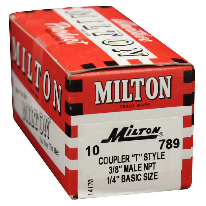 Milton 789 3/8" MNPT T-Style Coupler (Box of 10)