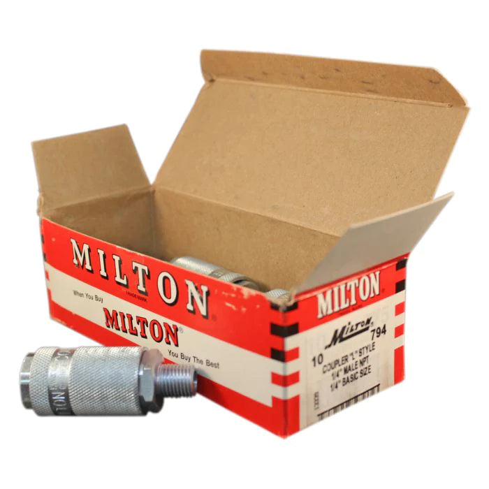 Milton 794 1/4" MNPT L-Style Coupler