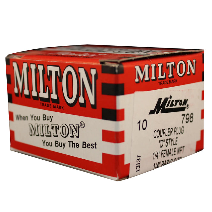 Milton 798 1/4" FNPT D-Style Plug (Box of 10)