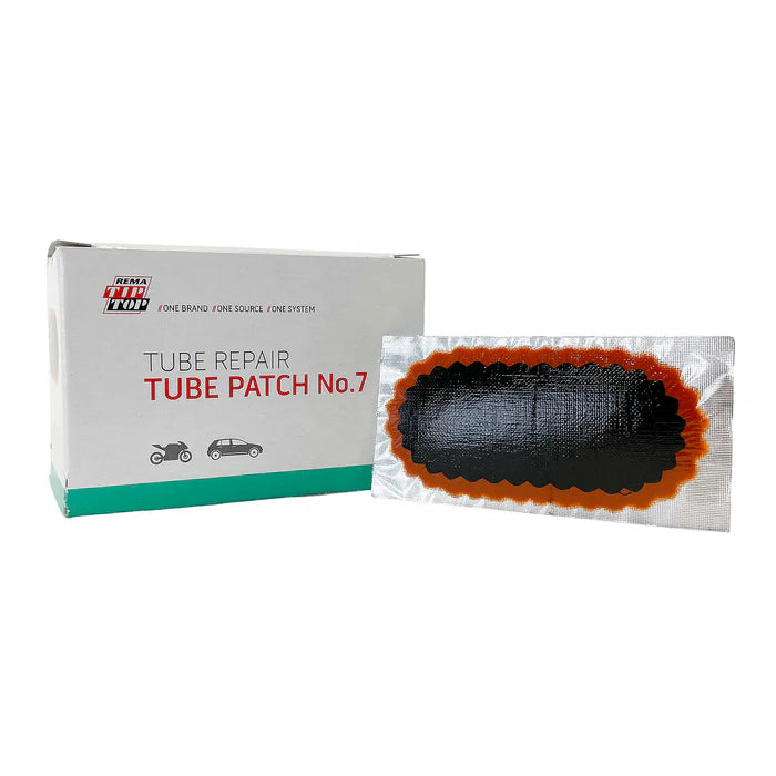 MT-RSR Rema 7 Tube Patch, 3" x 1-1/2" Oval, Red Edge (30 bx) REM-7