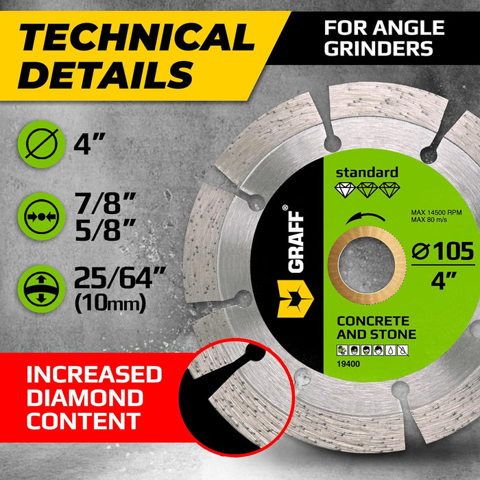 Bosch 4" STANDARD DIAMOND BLADE CONTINUOUS RIM 7/8" & 5/8" ARBORS DBC0401