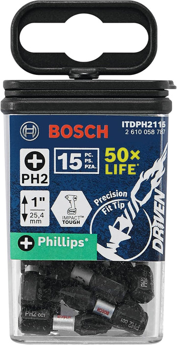 Bosch DRIVEN IMPACT PH2 1" 15PK ITDPH2115