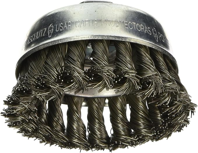 Bosch 3 1/2" CUP BRUSH, KNOTTED, CARBON STEEL,  5/8" X 11" ARBOR WBS509