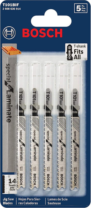 Bosch 3" 14TPI BIM SCROLLING JIGSAW BLADE FOR LAMINATE FLOORING (5PK) T101BIF