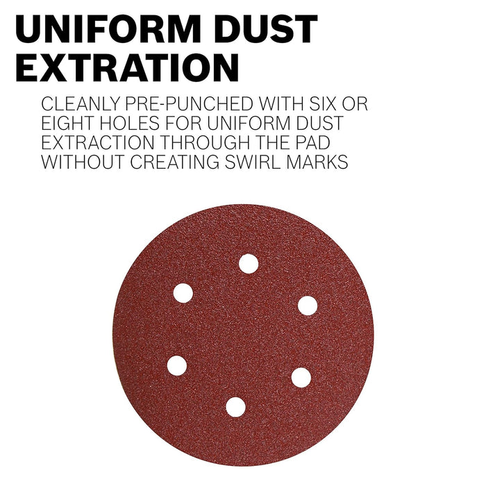 Bosch 5" HOOK & LOOP SANDING DISC, 8-HOLE, RED, 40 GRIT  (5PK) SR5R040