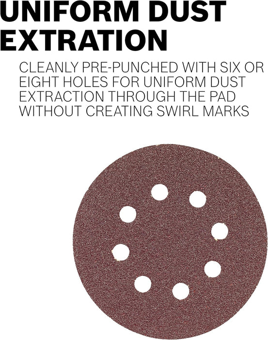 Bosch 6" HOOK & LOOP SANDING DISC, 6-HOLE, RED, 60/120/240 ASSORTED GRITS  (6 PK) SR6R000