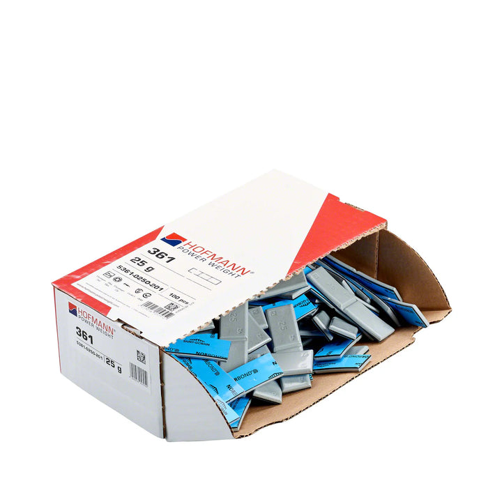 MT-RSR Adhesive Wheel Weight - HPW Type 361 - 25g - Box of 100 WW-WG-361-25