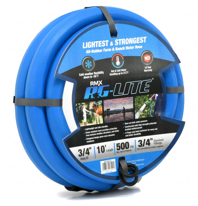 BluBird Ag Lite 3/4" X 10' Rubber Water Hose AL3410