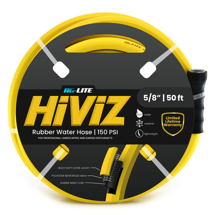 BluBird Ag-Lite HiViZ Rubber Water Hose 5/8" X 50'-Yellow ALHV5850