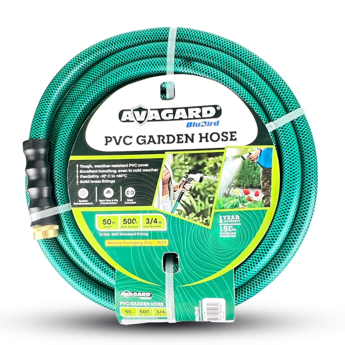 BluBird Avagard PVC Water Hose Assembly 3/4" x 50' AVGPV3450