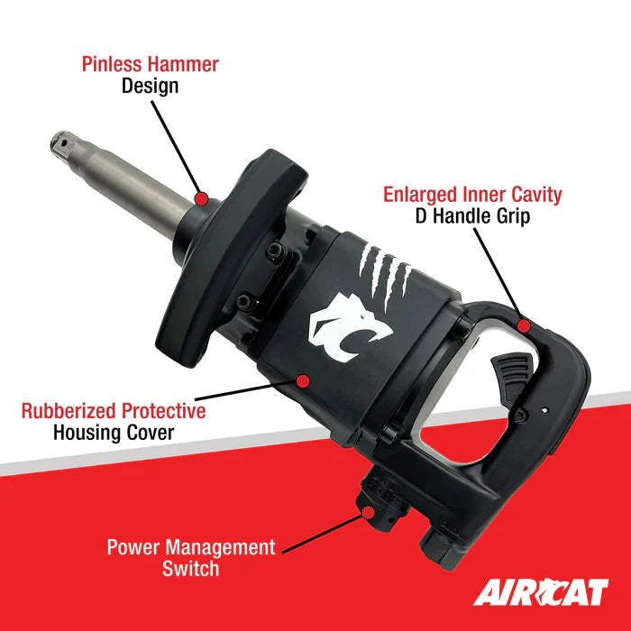 MT-RSR Aircat 1" Impact Wrench w/ 6" Extended Anvil ACA-1992A