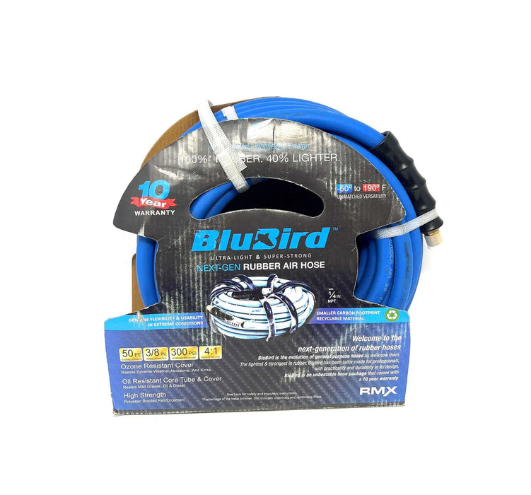 MT-RSR Blu-Bird Air Hose - 3/8" x 50' 3/8" MPT w/ 1/4" Reducer - 300 PSI BB3850