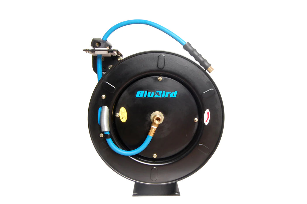 MT-RSR Blu-Bird Air Hose Reel - 3/8" x 50' 3/8 MPT w/ 1/4" Reducer - 300 PSI BBR3850