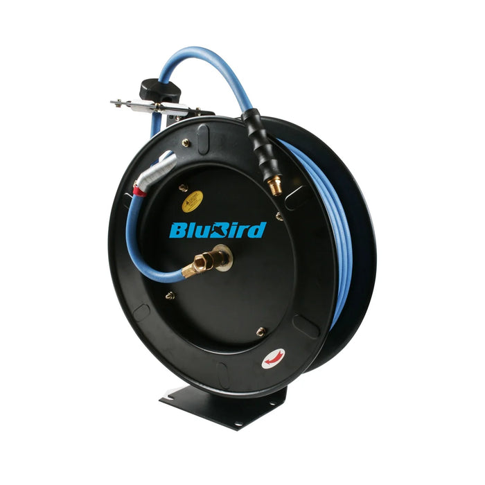 MT-RSR Blu-Bird Air Hose Reel - 3/8" x 50' 3/8 MPT w/ 1/4" Reducer - 300 PSI BBR3850