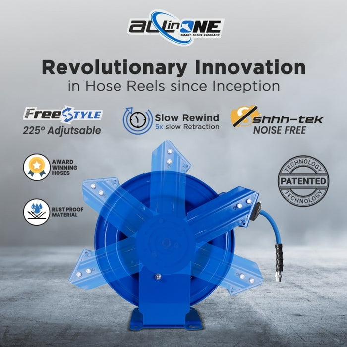 BluBird Dual-Arm Air Hose Reel All-In-One 1/2" x 50' BBRDA1250-AIO
