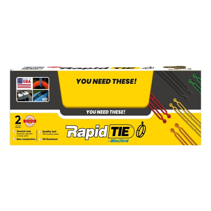 BluBird Rapid Tie Counter Display box with 24 Pairs of Adjustable Straps, Mix Color BBRTCDP-8-MX24