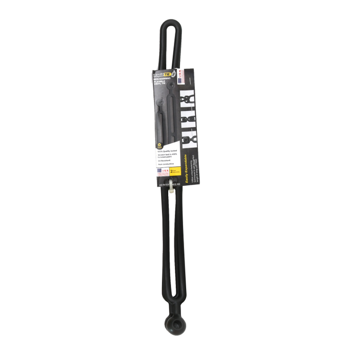 BluBird Rapid Tie 16" Non Marring Adjustable Extendable Strap, Patented, Made in USA - 2 Pack, Black BBRT01-BK
