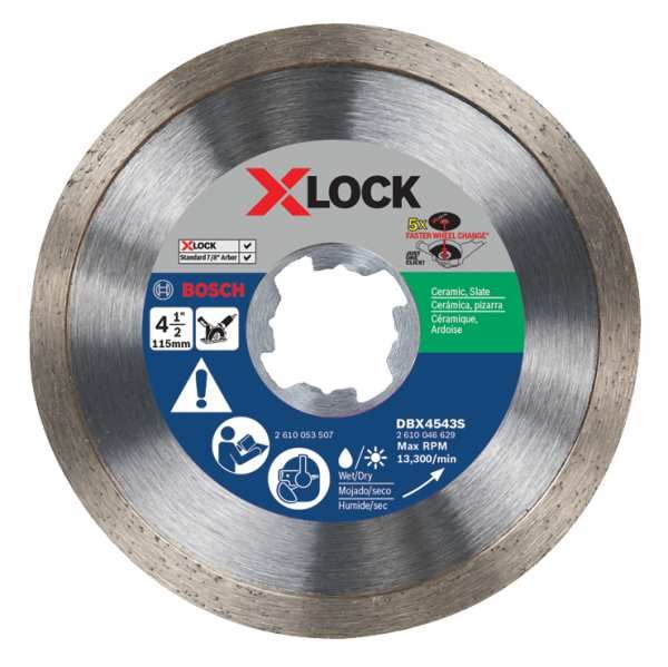 Bosch 4.5" XLOCK STANDARD DIAMOND BLADE  CONTINUOUS RIM DBCX04501