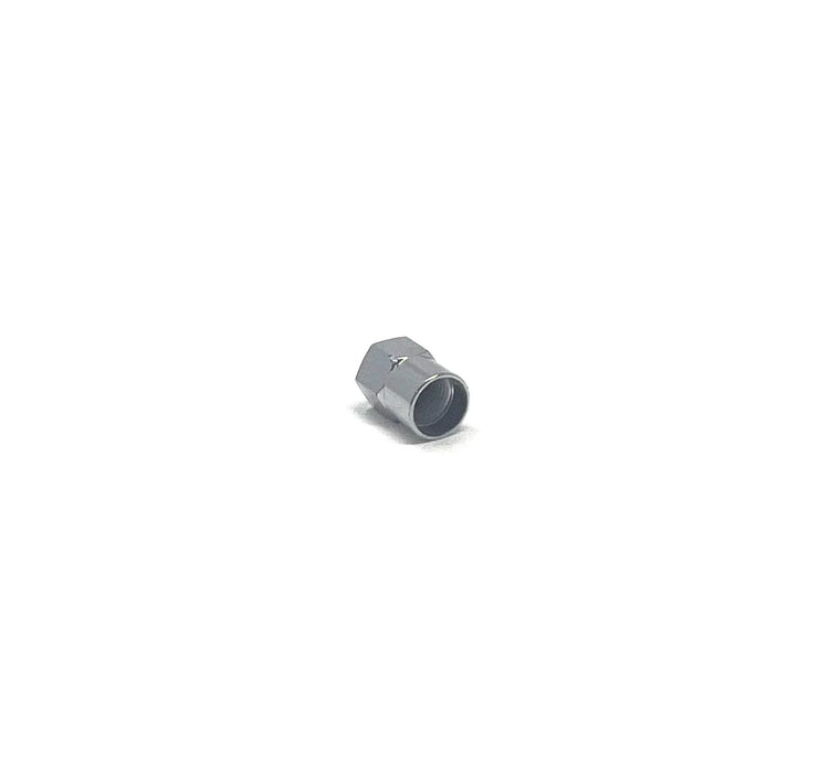 MT-RSR Chrome Plastic Hex Valve Cap with Green Top - 100/Box CAP-492NP