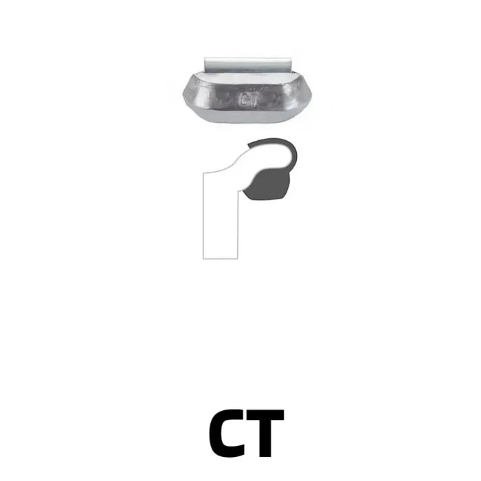 MT-RSR Zinc Clip-On Wheel Weights - CT Profile - 4 oz - Uncoated Heavy Duty WW-Z-CT-400U