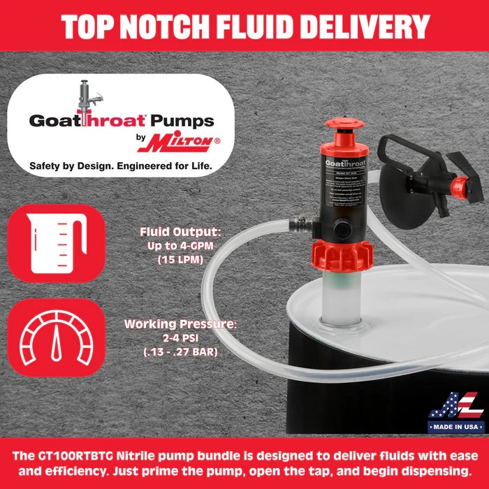 Goat Throat GT100 Pump Bundle W/Remote Tap - Tygon Hose GT100RTBTG