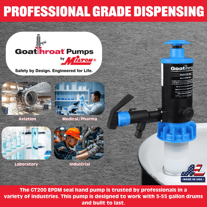 Goat Throat Drum Pump with EPDM Seals GT200