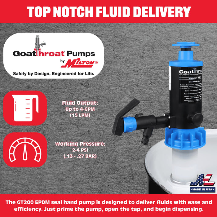 Goat Throat Drum Pump with EPDM Seals GT200