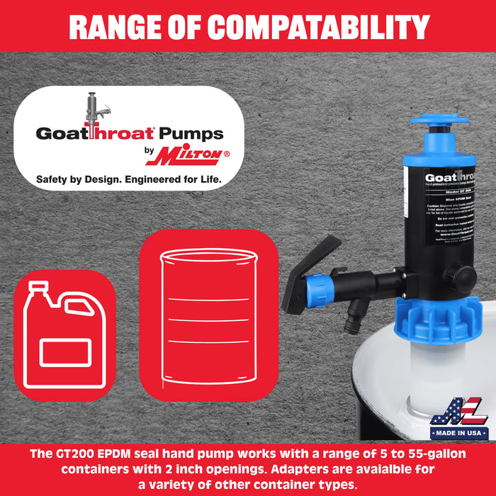 Goat Throat Drum Pump with EPDM Seals GT200
