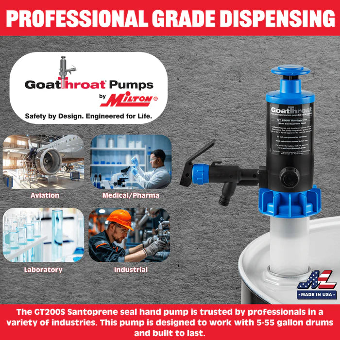 Goat Throat Drum Pump with Santoprene Seal GT200S
