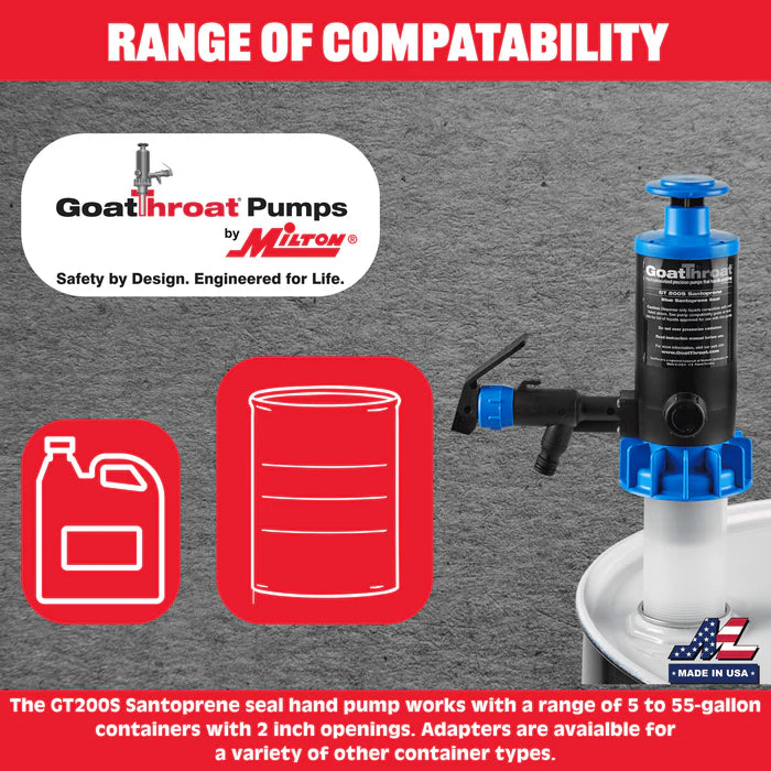 Goat Throat Drum Pump with Santoprene Seal GT200S