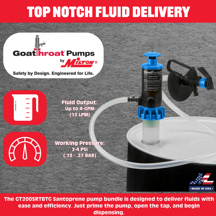 Goat Throat GT200S Pump Bundle W/Remote Tap - Tygon Hose GT200SRTBTG