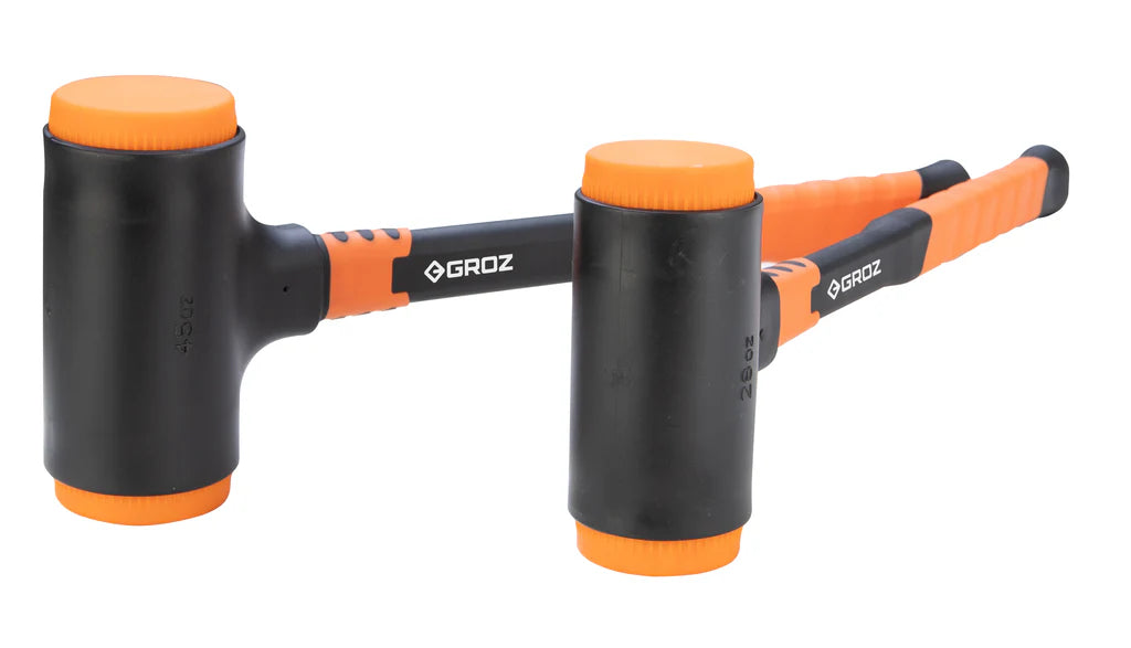 Groz Dead Blow Hammer Fiberglass Handle, with Replaceable Faces 34830