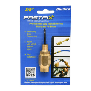 BluBird Fast Fix - 3/8" Air Hose Assembly Repair Fitting - w/ 1/4" MNPT Fixed FFFX38-1
