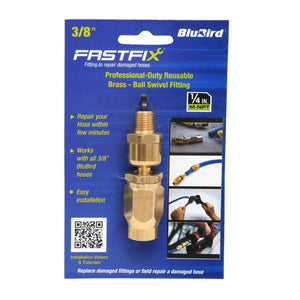 BluBird Fast Fix - 3/8" Air Hose Assembly Repair Fitting - w/ 1/4" MNPT Swivel FFSW38