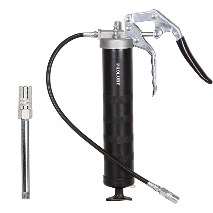 PROLUBE Pistol Grip Grease Gun, Heavy Duty with additional 18" Flexible Hose 43073