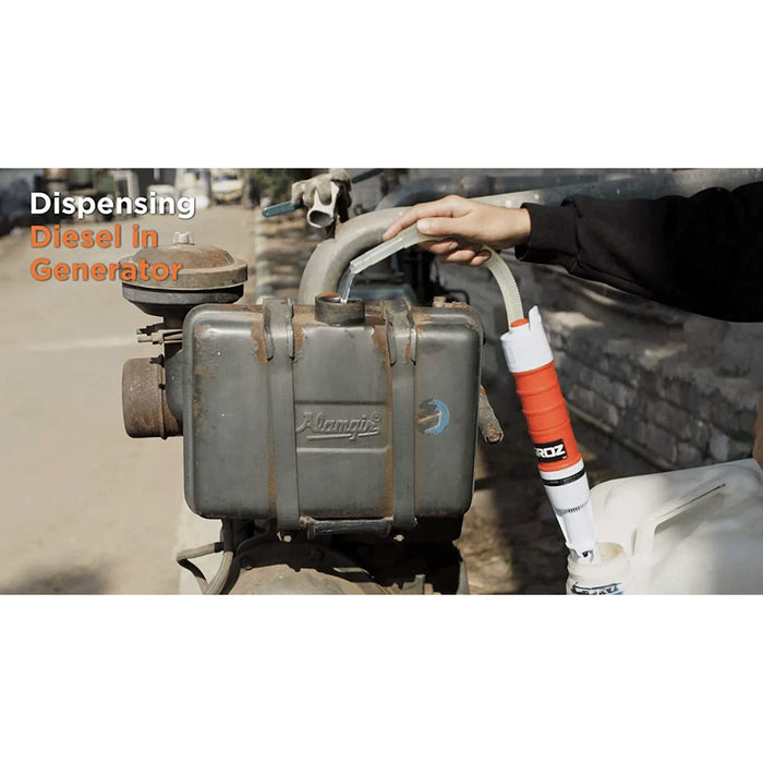 Groz Battery Operated Self Priming Liquid Transfer Pump for Diesel, Kerosene, and Light Oils 44410