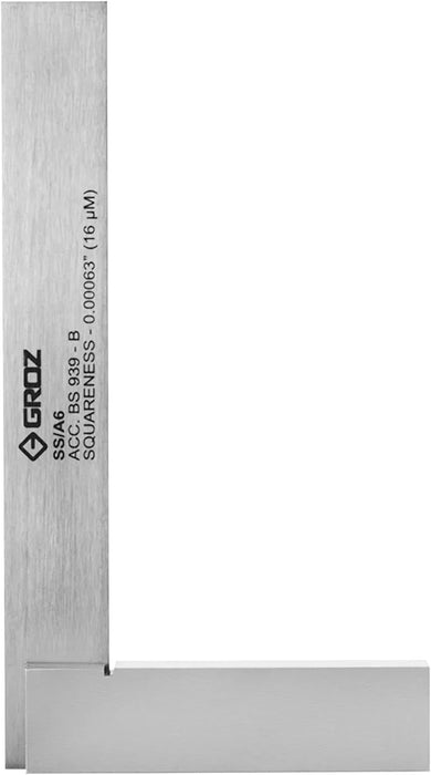 Groz Steel Precision Square, 2, 3, 4, and 6 inch, 16 Micron Squareness 1000