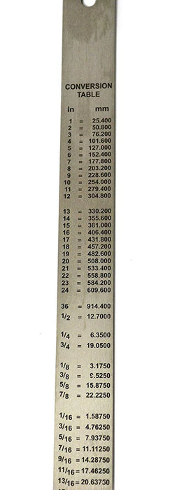 Groz Stainless Steel Ruler, Imperial & Metric Graduations - 6", 12", 18", 24", 40", or 48" 1331