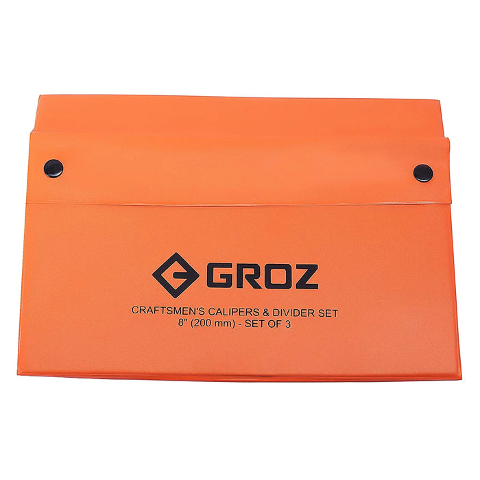Groz Inside, Outside Caliper & Divider Set, 8" Steel 1493
