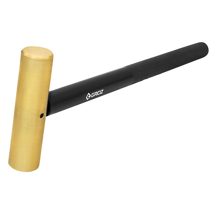 Groz Brass Hammer with Black Oxidized Aluminum Handle, 3 lb. 32493