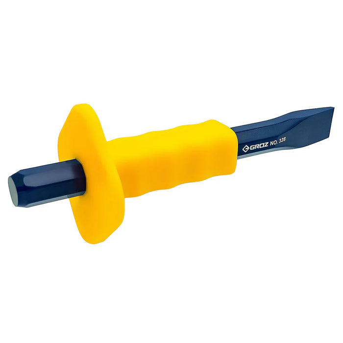 Groz Octagonal Cold Chisel with Grip Guard, 10" - 3/4" or 1" Width 32842