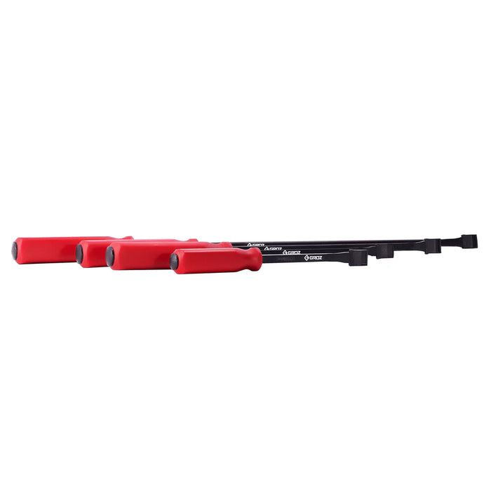 Groz 4 Piece Handled Pry Bar Set - 12", 18", 24", 32" 33132