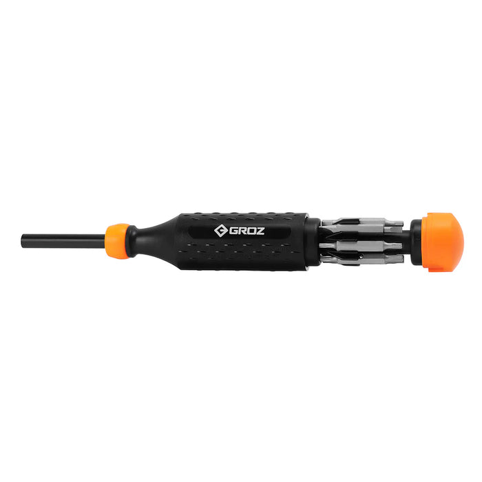 Groz Standard Screwdriver with 7 Double-Ended Interchangeable Steel Bits 33712