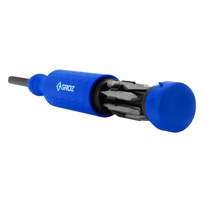 Groz 14-in-1 HVAC Screwdriver with 14 interchangeable steel bits 33714